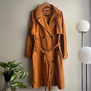STELEN Double Breasted Orange Trench Size L